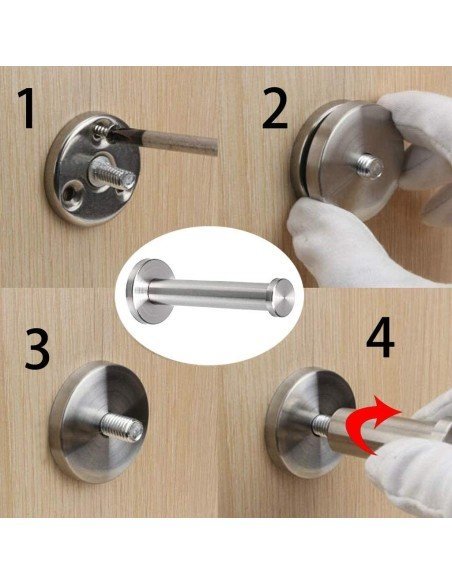 Soporte Toallero Sencillo Barra Niquel Cepillado  Instala Fácil Soporte Toallero Sencillo Barra Niquel Cepillado  Instala Fácil