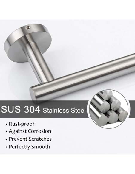 Soporte Toallero Sencillo Barra Niquel Cepillado  Instala Fácil Soporte Toallero Sencillo Barra Niquel Cepillado  Instala Fácil