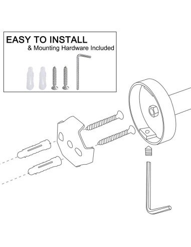 Soporte Toallero Sencillo Barra Niquel Cepillado  Instala Fácil
