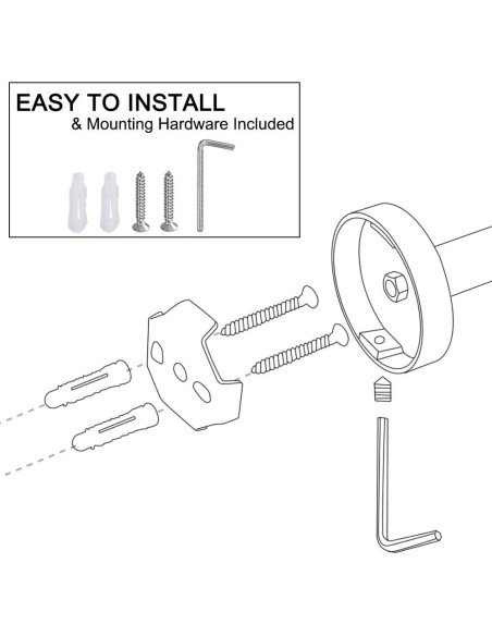 Soporte Toallero Sencillo Barra Niquel Cepillado  Instala Fácil Soporte Toallero Sencillo Barra Niquel Cepillado  Instala Fácil