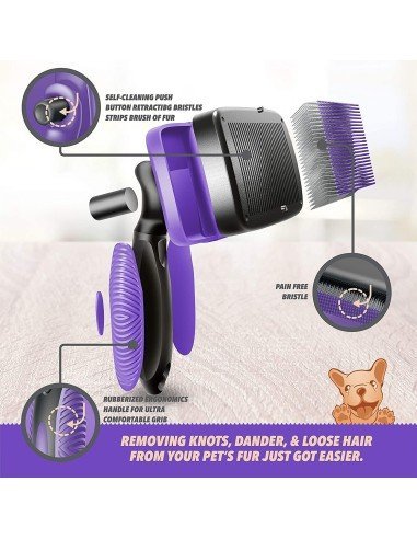 Cepillo Automático + Corta Uñas + Peine Kit Limpieza Mascota