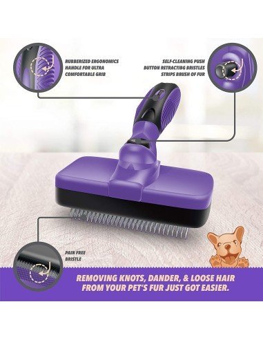 Cepillo Automático + Corta Uñas + Peine Kit Limpieza Mascota