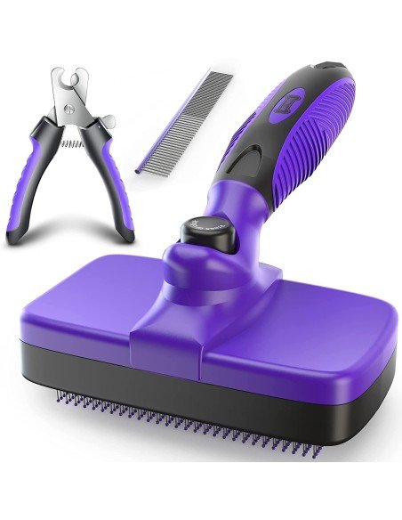 Cepillo Automático + Corta Uñas + Peine Kit Limpieza Mascota