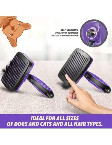 Cepillo Automático + Corta Uñas + Peine Kit Limpieza Mascota