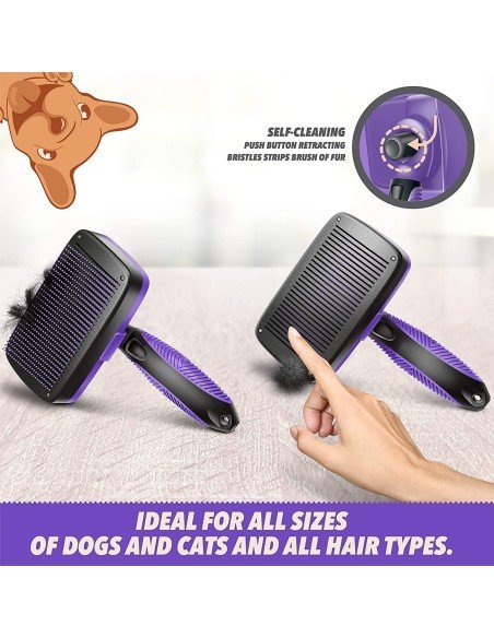 Cepillo Automático + Corta Uñas + Peine Kit Limpieza Mascota