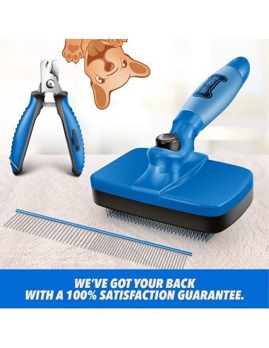 Cepillo Automático + Corta Uñas + Peine Kit Limpieza Mascota