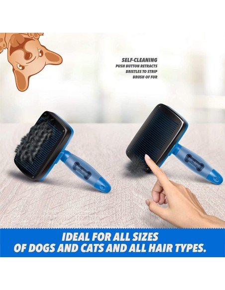 Cepillo Automático + Corta Uñas + Peine Kit Limpieza Mascota