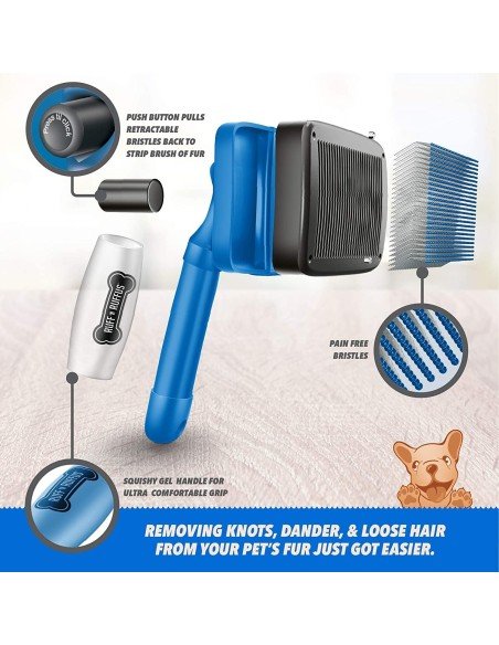 Cepillo Automático + Corta Uñas + Peine Kit Limpieza Mascota