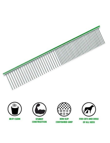 Peine para Mascotas de cerdas metálicas pelo largo Peine para Mascotas de cerdas metálicas pelo largo
