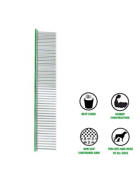 Peine para Mascotas de cerdas metálicas pelo largo Peine para Mascotas de cerdas metálicas pelo largo