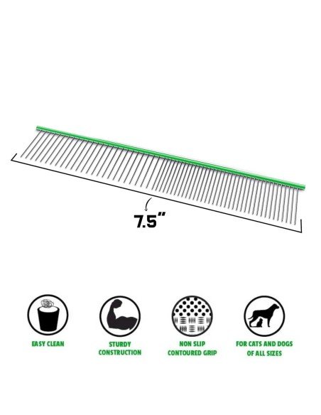 Peine para Mascotas de cerdas metálicas pelo largo Peine para Mascotas de cerdas metálicas pelo largo