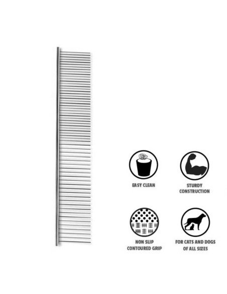 Peine para Mascotas de cerdas metálicas pelo largo Peine para Mascotas de cerdas metálicas pelo largo