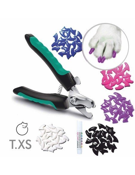 Cortauñas + 100 Protectores Uñas Mascota, Nails Caps evita daños