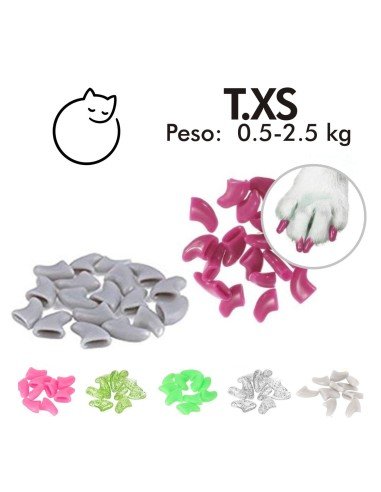 Cortauñas + Set x60 Protectores de Uñas Mascota, Nails Caps en colores