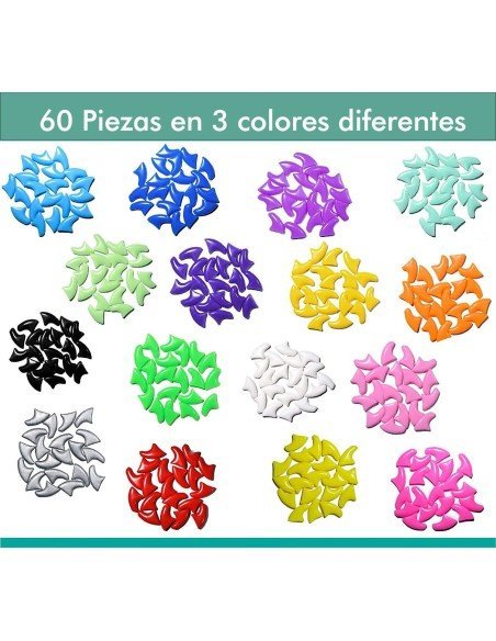 Cortauñas + Set x60 Protectores de Uñas Mascota, Nails Caps en colores Cortauñas + Set x60 Protectores de Uñas Mascota, Nails Caps en colores