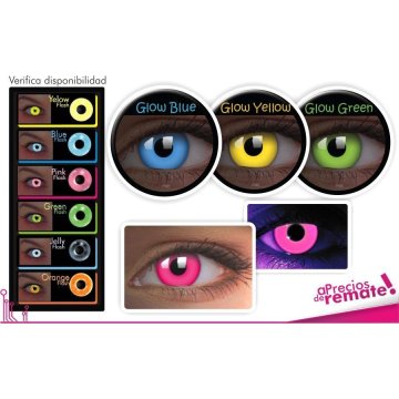 Lentes contacto UV Glow Crazy Neón Gato Naranja