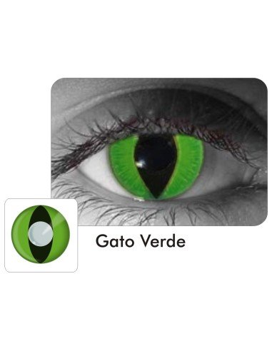 Lentes Locos Cat Green Crazy Lentes Halloween Gato verde