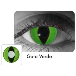 Lentes Locos Cat Green Crazy Lentes Halloween Gato verde