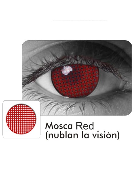 Crazy Lentes Teatro FX Mosca Rojo Mesh Nublan la  Visión