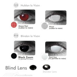 Crazy Lentes Blind FX Black Zoom Bloquea Visión