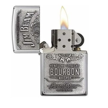 Encendedor Zippo Texture Jim Beam Bourbon Chrome Silver