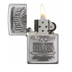 Encendedor Zippo Texture Jim Beam Bourbon Chrome Silver