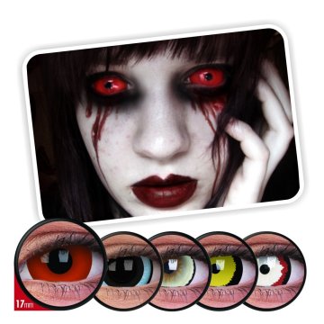 Lentes de contacto Mini Sclera Lens Crazy, Black Titan, Lentes Halloween y efectos de cine Negros Titan