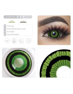 Lentes de contacto Mini Sclera Lens Crazy, Green Goblin, Lentes Halloween y Efectos de Cine Duende Verde 2