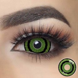 Lentes de contacto Mini Sclera Lens Crazy, Green Goblin, Lentes Halloween y Efectos de Cine Duende Verde
