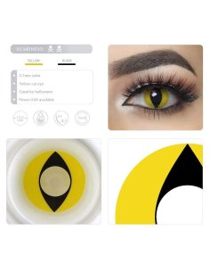 Lentes Halloween Gato Amarillo Cat Yellow Crazy FX 2
