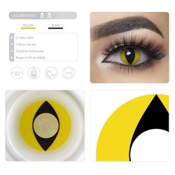 Lentes Halloween Gato Amarillo Cat Yellow Crazy FX