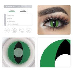 Lentes Locos Cat Green Crazy Lentes Halloween Gato verde