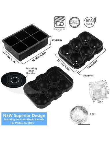 Molde De Silicona Hielo Cubeteras Whisky Ice Hielera X2 !