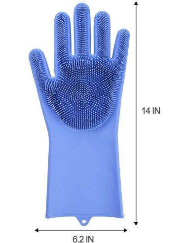 Guantes de Silicona Cepillo para Lavar loza, baño, aseo