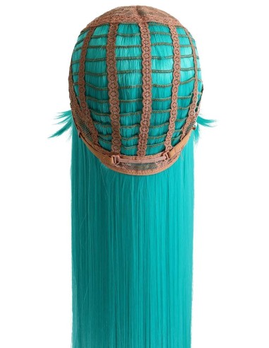 Peluca Cosplay lisa 80cm Kanekalon Cyan Aguamarina