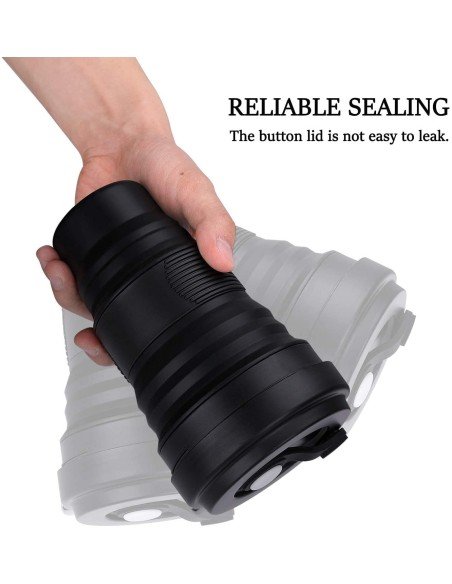 Termo Sport Portátil Plegable Silicona Deportista 550ml