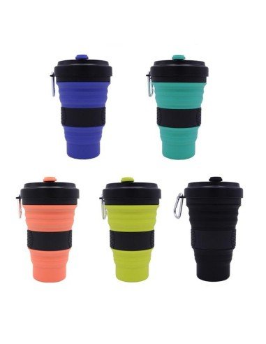 Termo Sport Portátil Plegable Silicona Deportista 550ml