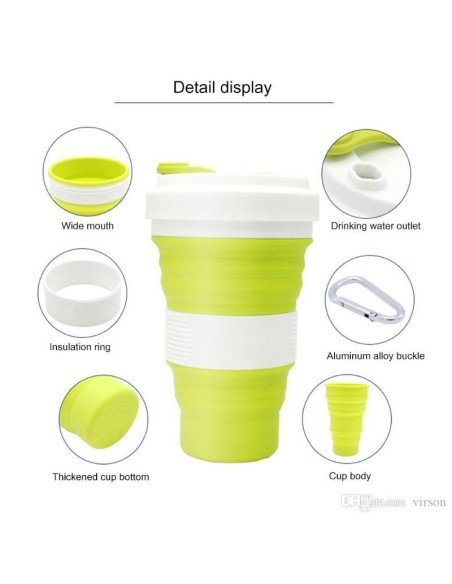 Termo Sport Portátil Plegable Silicona Deportista 550ml