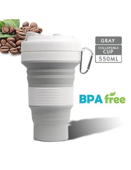 Termo Sport Portátil Plegable Silicona Deportista 550ml