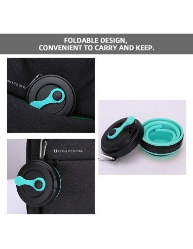 Termo Sport Portátil Plegable Silicona Deportista 550ml