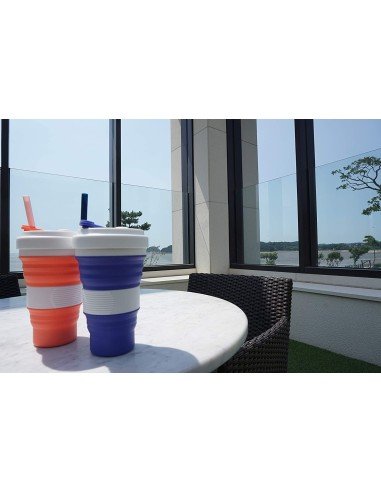 Termo Sport Portátil Plegable Silicona Deportista 550ml