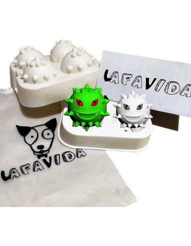 Molde Virus Silicona 4 esferas hielo whisky Monster