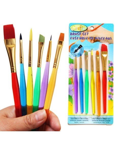 Set x6 Pinceles Rainbow Brush Arco Iris Arte Escolar Set x6 Pinceles Rainbow Brush Arco Iris Arte Escolar