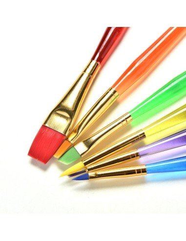 Set x6 Pinceles Rainbow Brush Arco Iris Arte Escolar