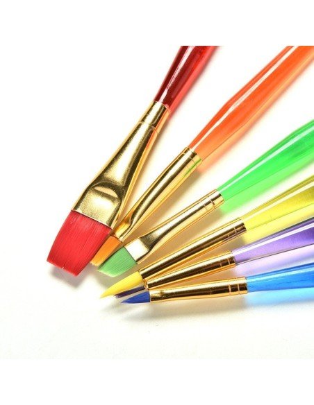 Set x6 Pinceles Rainbow Brush Arco Iris Arte Escolar Set x6 Pinceles Rainbow Brush Arco Iris Arte Escolar