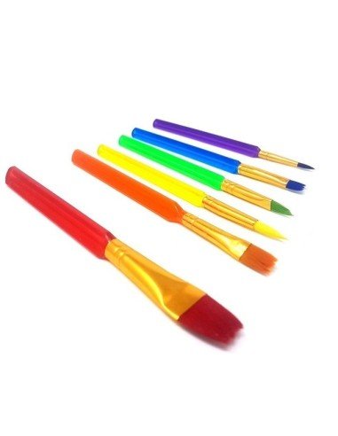 Set x6 Pinceles Rainbow Brush Arco Iris Arte Escolar