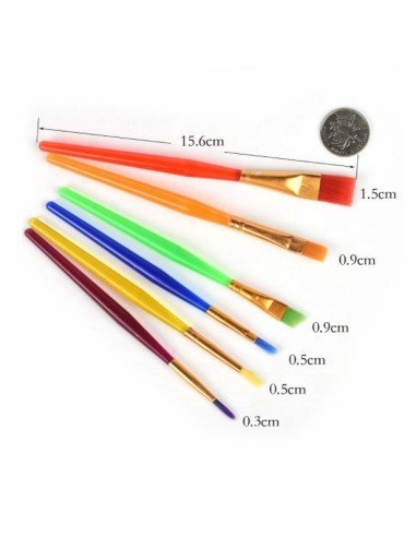 Set x6 Pinceles Rainbow Brush Arco Iris Arte Escolar