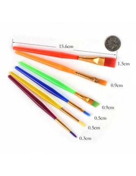 Set x6 Pinceles Rainbow Brush Arco Iris Arte Escolar Set x6 Pinceles Rainbow Brush Arco Iris Arte Escolar