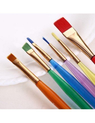 Set x6 Pinceles Rainbow Brush Arco Iris Arte Escolar