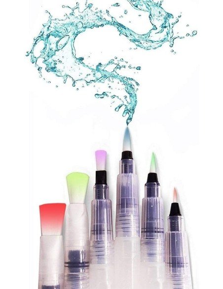 Set x6 Pinceles Recargables Bolígrafos Acuarela Caligrafía